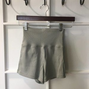 Skin - Ieva High Waisted Shorts, Sage, XS, NWT